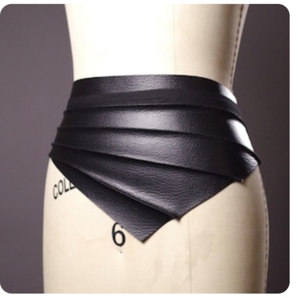 Vegan leather obi belt